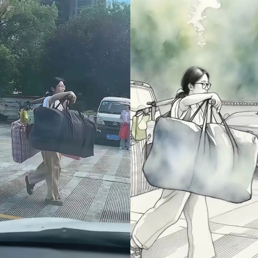 她是广西桂林的女孩，
她是灌阳中学的孩子她的父母在外务工，她的家里有个祖父需要照