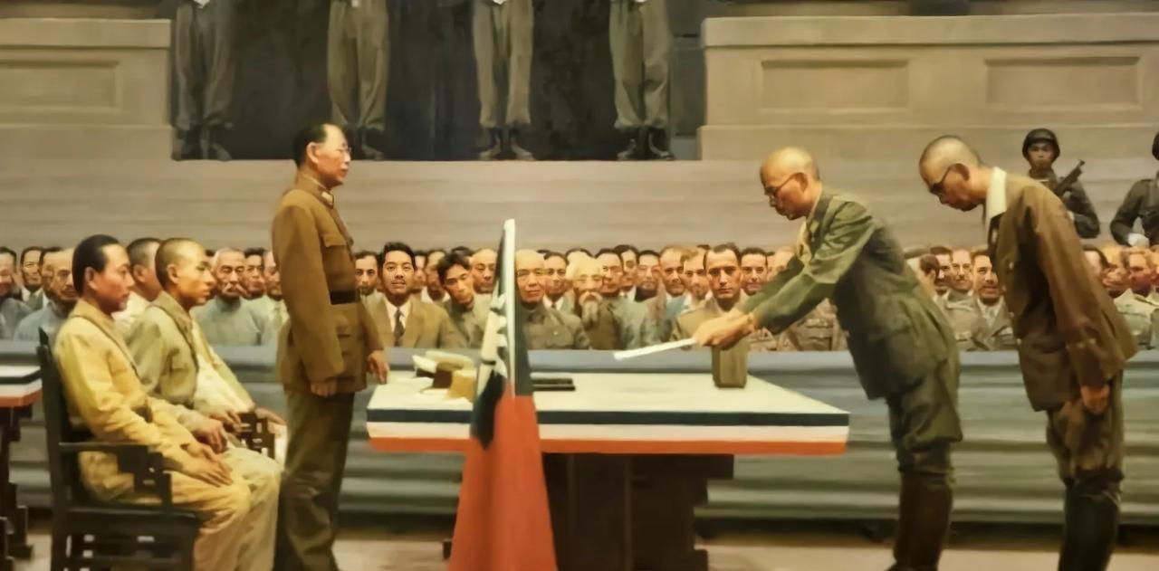 1945年，日本法西斯向中国军人投降，递交投降书！铭记历史，发奋图强，不让历史重