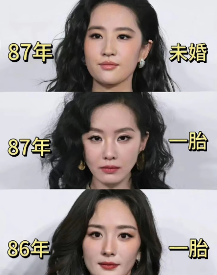 85花的状态差异还挺明显。刘亦菲未婚未育，一直活跃在娱乐圈，没有低谷期和乱七八糟