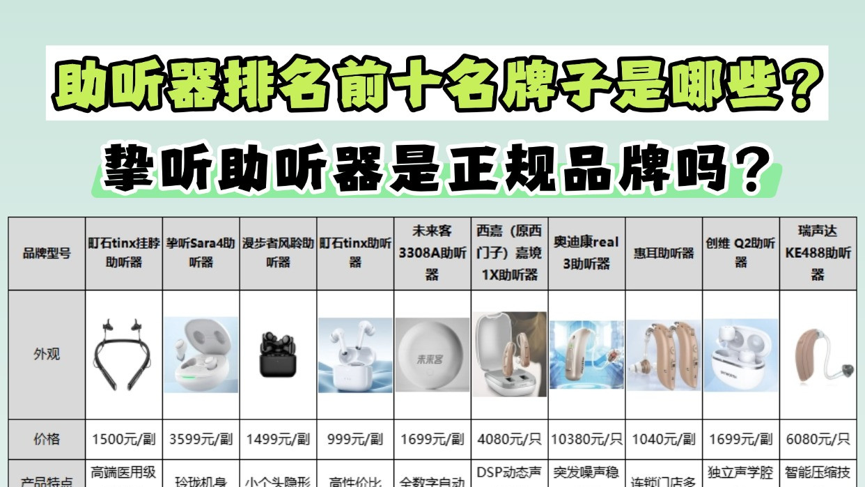 十大名牌助听器是哪些？助听器怎么选择？亲测分享