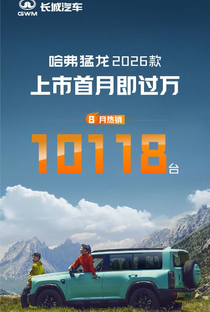 26款猛龙上市首月热销1万，10118台，看来还是喜欢方盒子