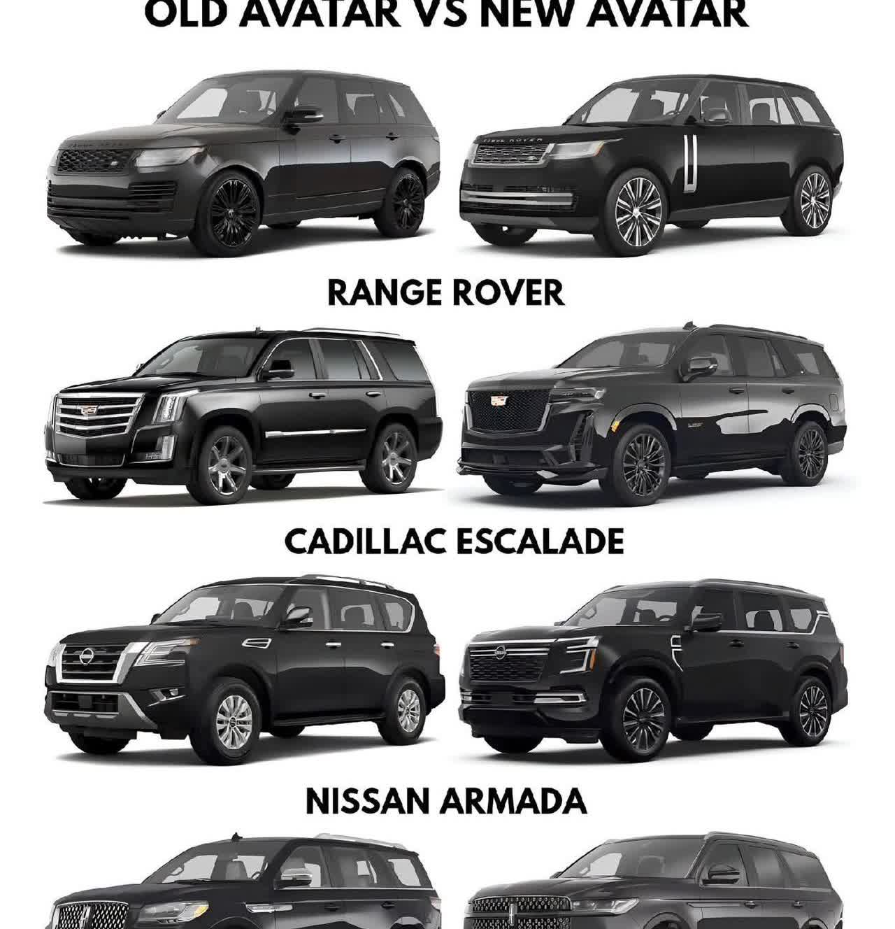 1. 路虎揽胜——上一代和当前一代路虎揽胜设计语音都没变。
2. 凯迪拉克凯雷