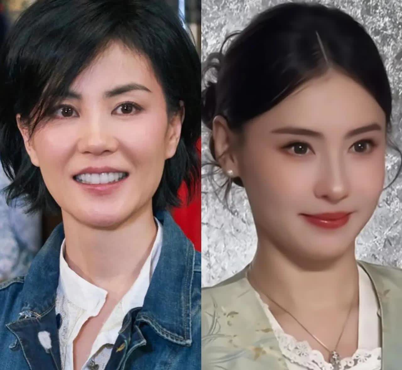 王菲和张柏芝根本没法放一起比啊！

王菲都53岁了，穿皮衣走机场还是那股拽劲