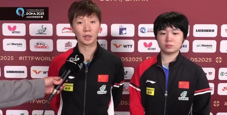 多哈世乒赛，双打四强：
女双四强
王曼昱/蒯曼（中国）
张本美和/木原美悠（日本
