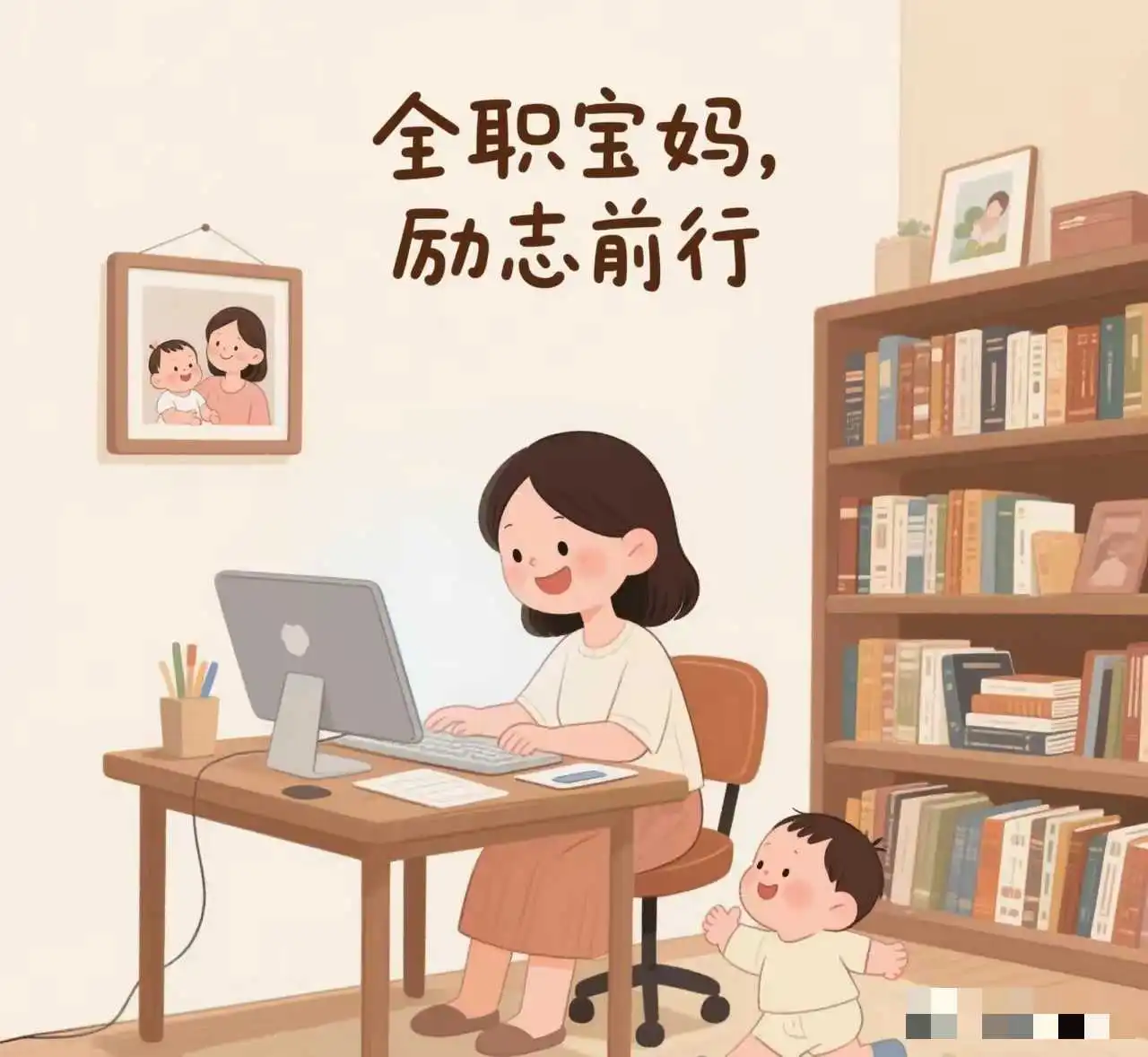 最近刷到不少全职宝妈在内耗，说没人帮带娃没工作没收入…
​其实在我看来，自己生的