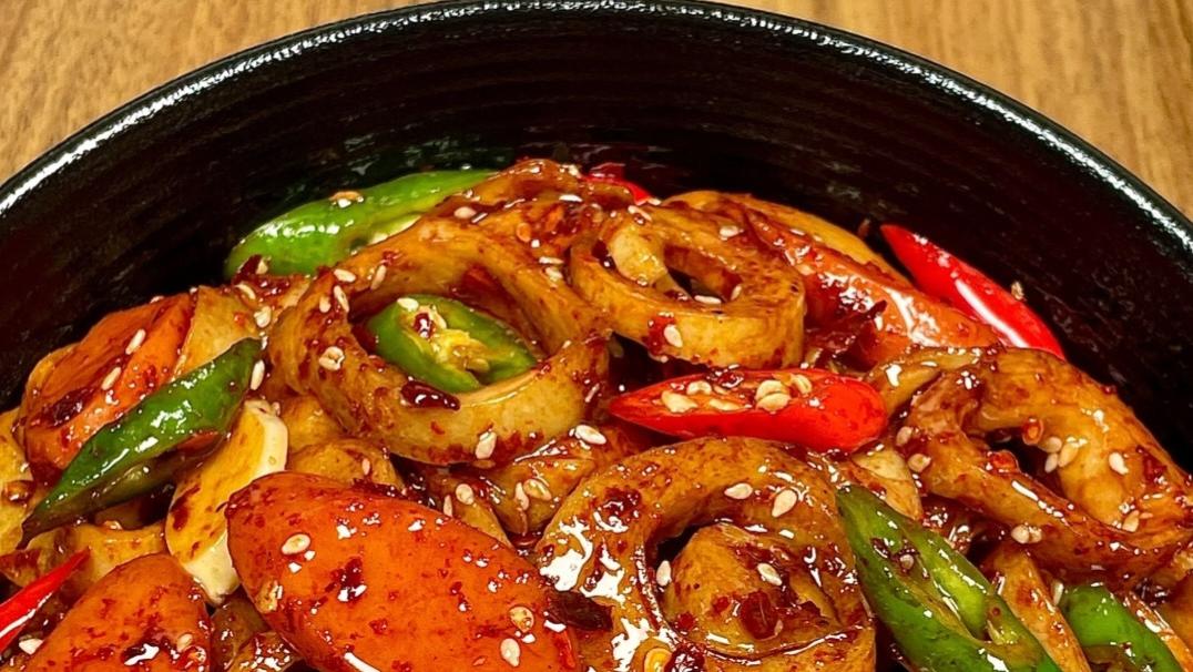 辣炒面筋火腿肠——手撕一煮一炒，十分钟端上米饭杀手！