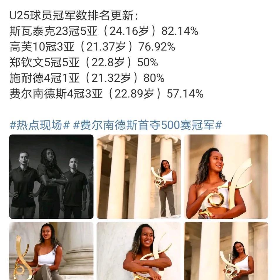 郑钦文几个亚军几乎都是重大比赛：小年终、大年终、1000赛、大满贯，还有一个50