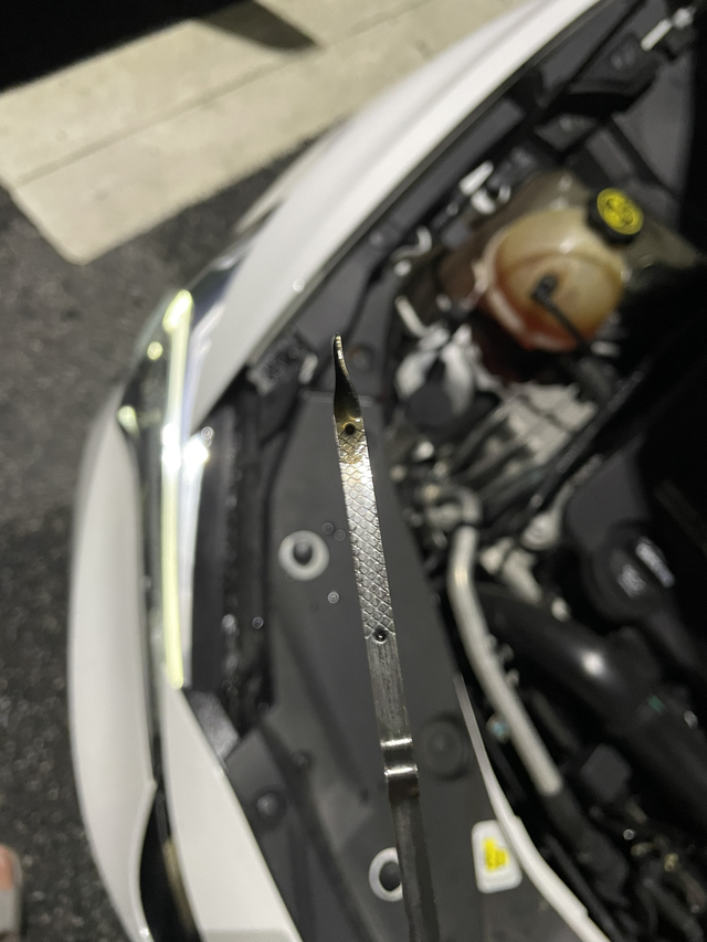 这是烧机油吗？
已经两年半了，今天心血来潮看了一下机油尺，感觉