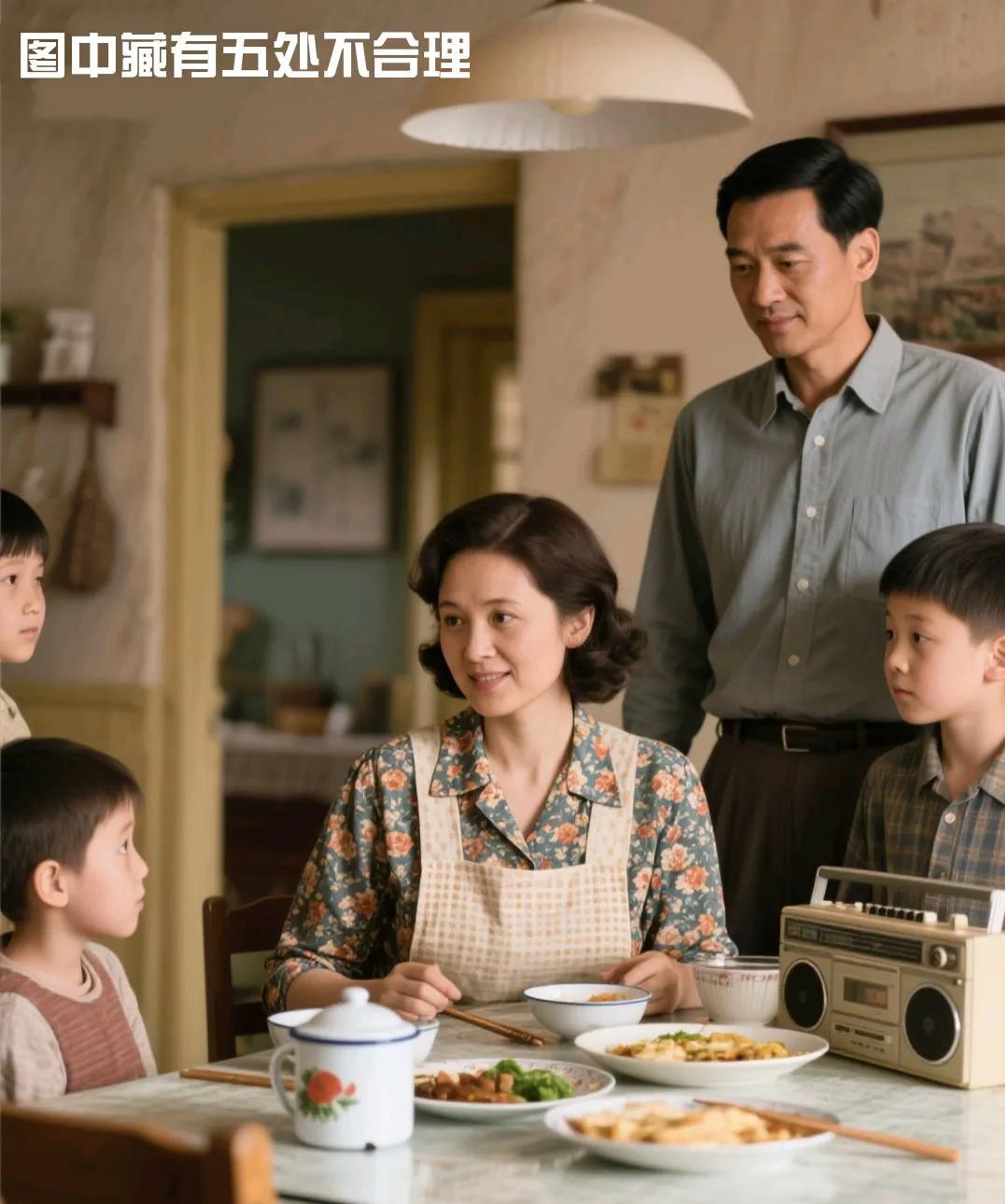 这是一张70年代的照片，图中藏有5处不合理，你能找到几处