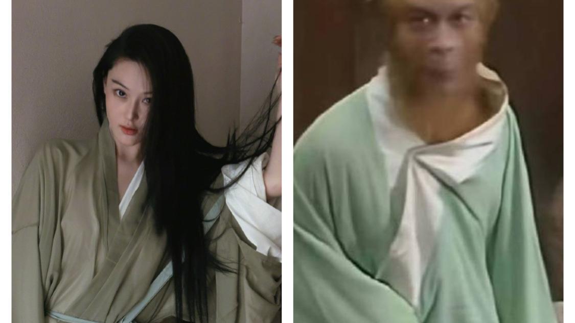 太搞笑！张馨予绿色素衣撞衫孙悟空，真粉丝出手必是精品