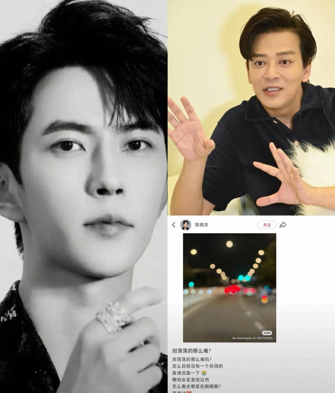 陈晓东突然在社交平台发声：“坦荡荡的那么难吗？”  
这句话，没指名道姓，却瞬间