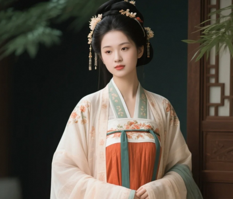 少妇轻纱曼舞翩翩，踮脚回身似画中仙