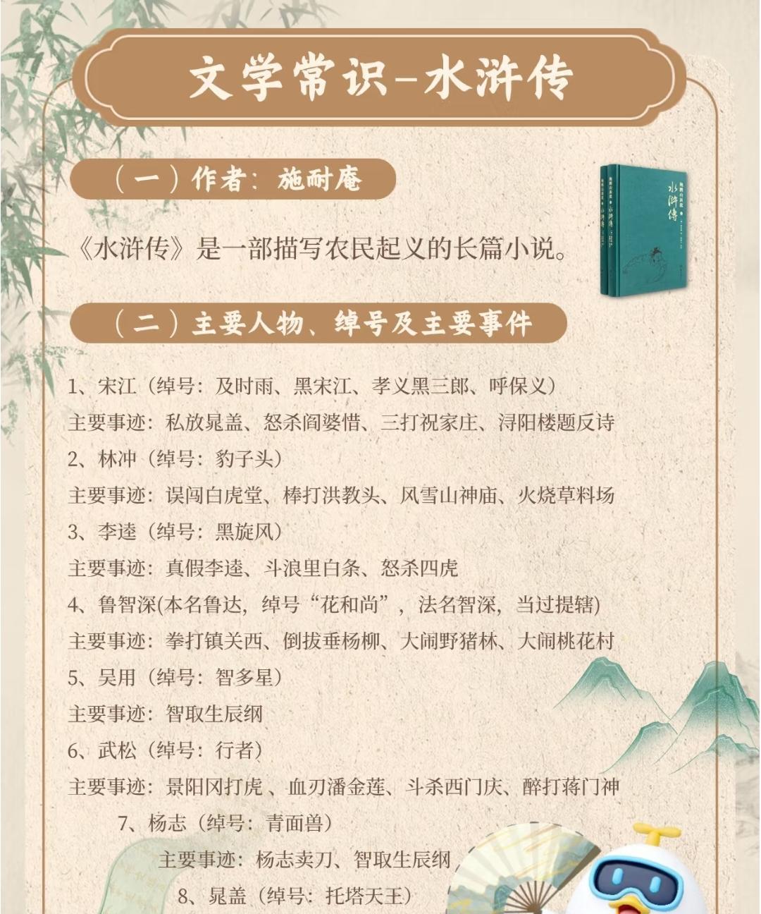 四大名著文学常识