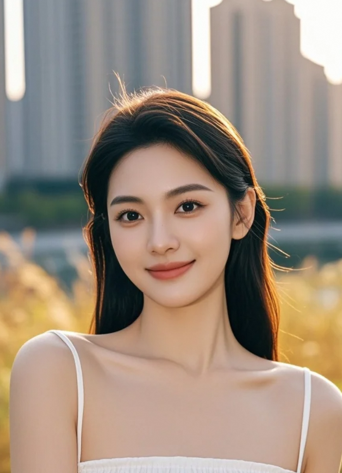 阳光吻上她脸颊，笑容甜得化不开。