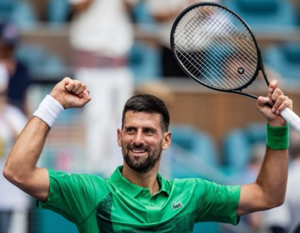 3月28日凌晨，ATP1000迈阿密大师赛1/4决赛中，37岁的德约科维奇对阵2