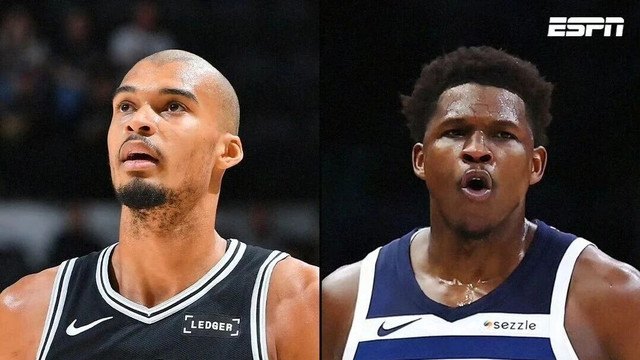 华子对飙文班亚马！空砍55分难救主，森林狼3分惜败马刺