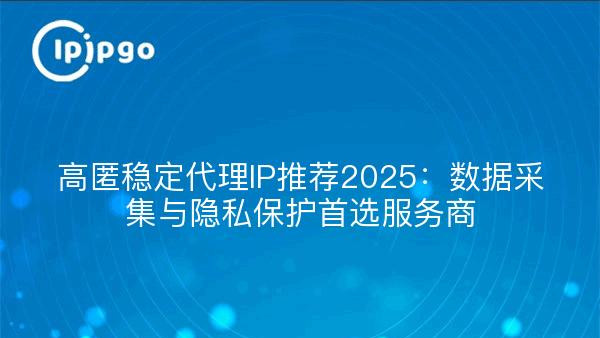 高匿稳定代理IP推荐2025：数据采集与隐私保护首选服务商