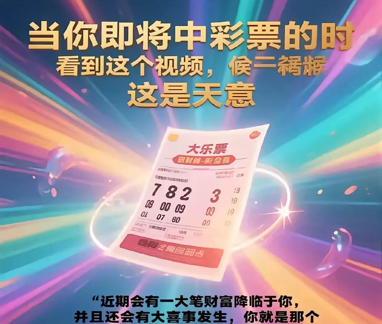 财富信号已开启！大数据表明，看到这个的人马上就要触发大乐透中奖情节啦！天降横财与