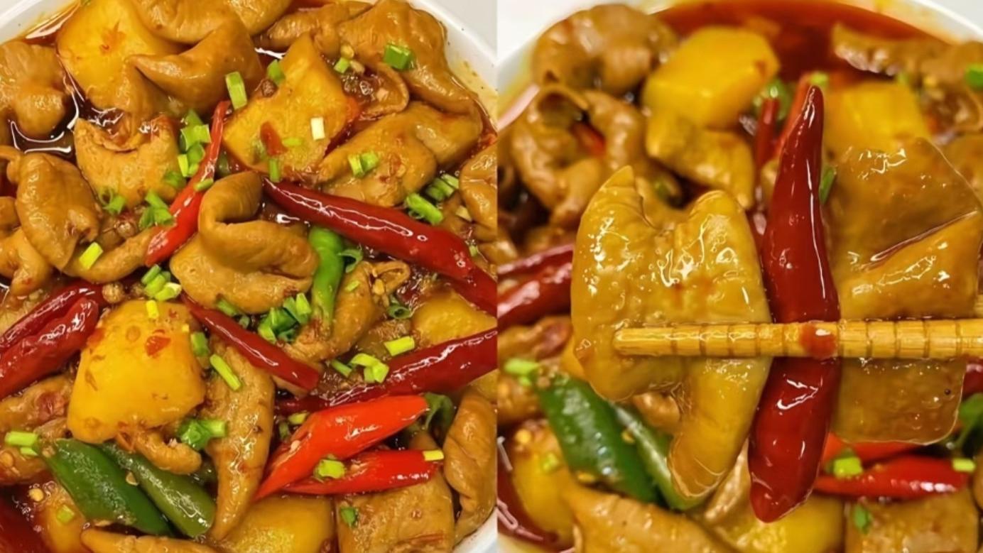 肥肠烧土豆！这软糯入味谁顶得住？香到跺脚！