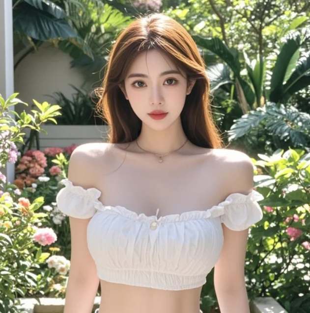 花开正好，她在其中宛如仙子