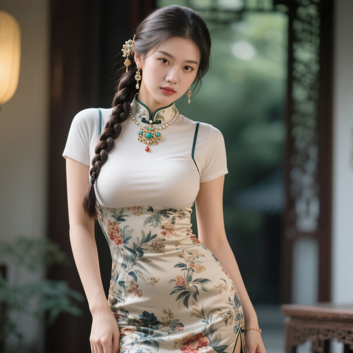 少妇婀娜旗袍香，珠圆玉润醉情长