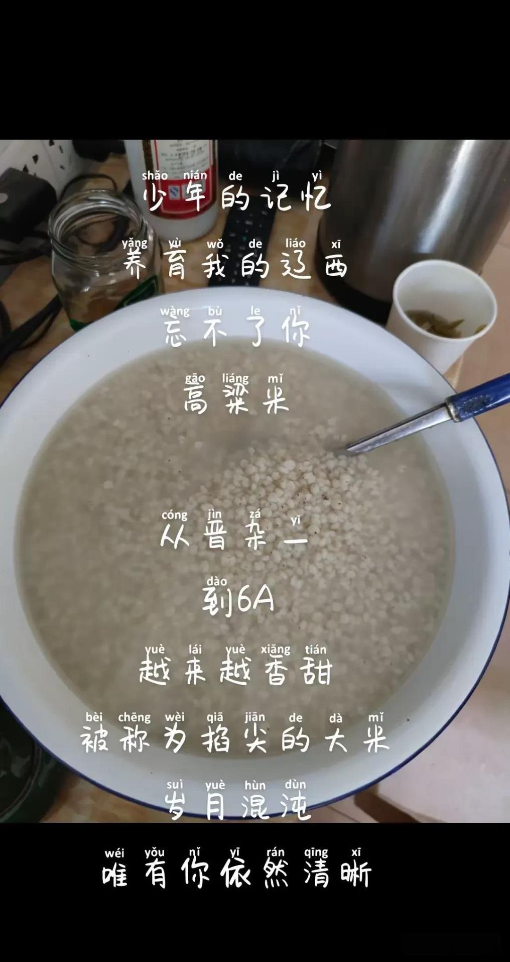 高粱米水饭
难忘的少年记忆
难忘我的故乡辽西
一直忘不了
高粱米
从晋杂1
你是