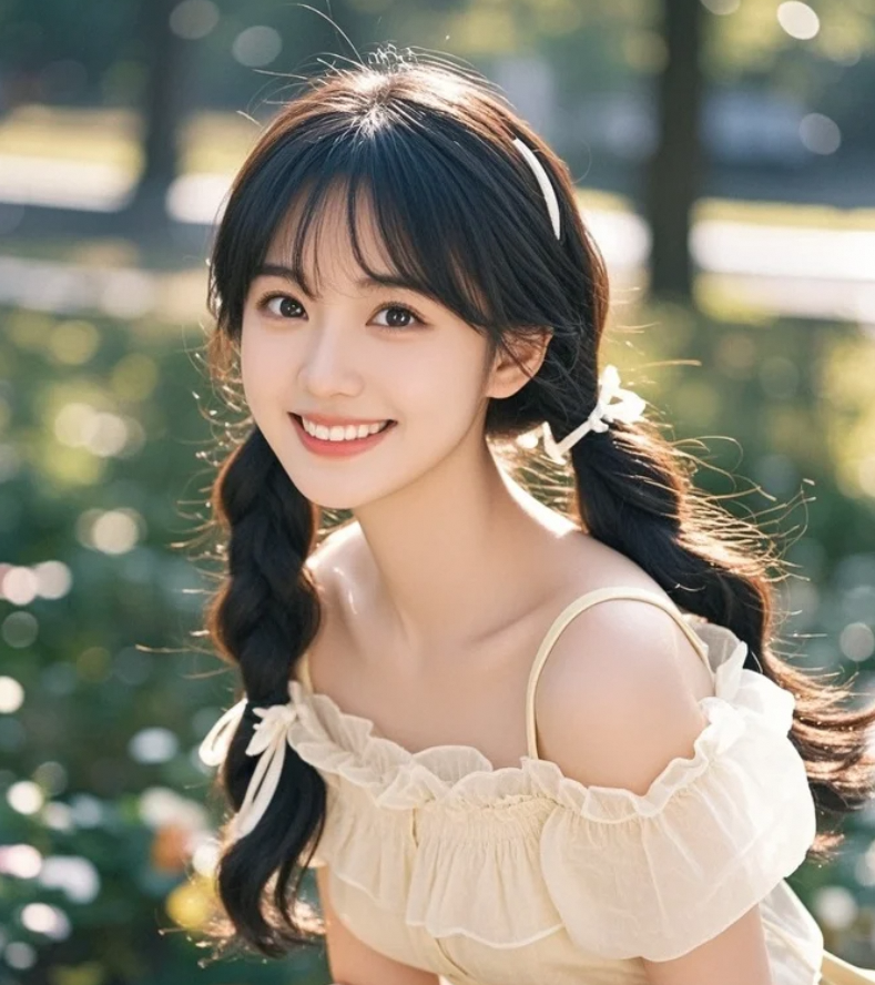 绿意温柔降临，她静立成永恒画面