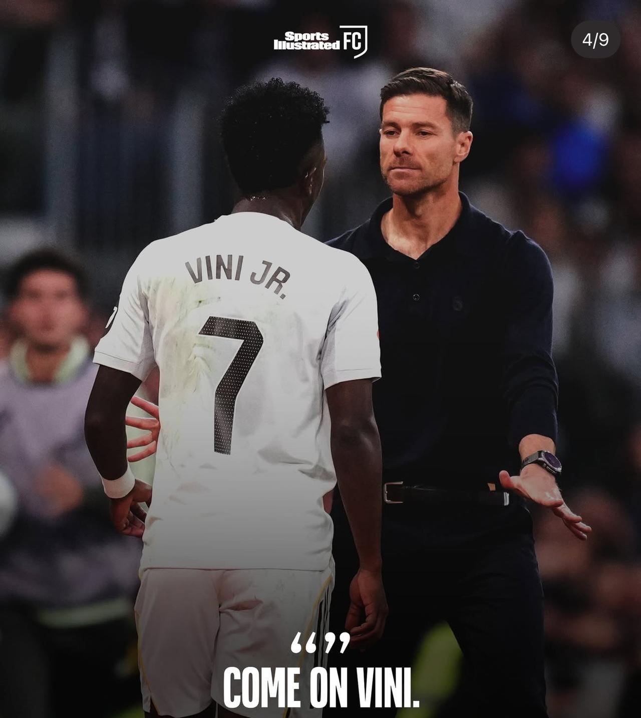 现在皇马少帅阿隆索 似乎是在告诉所有人当然也包括维尼修斯 就是目前皇马的前场除了