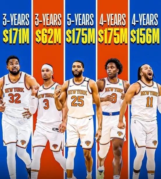#NBA# 他们的阵容核心已确定为杰伦-布伦森、卡尔-安东尼-唐斯、米卡尔-布里
