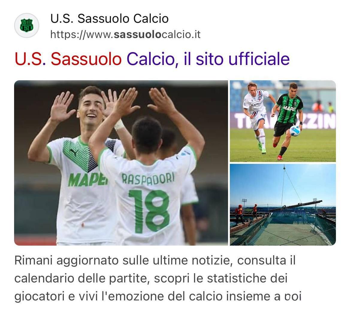 萨索洛队（US Sassuolo）
官网：www.sassuolocalcio.