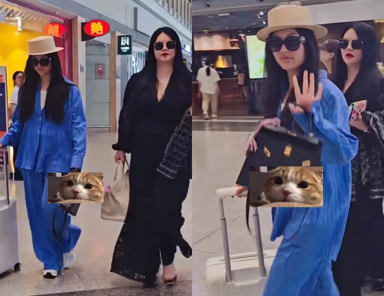 李湘带王诗龄出门旅游！母女俩人手一只爱马仕，王诗龄和妈妈一样高了，李湘越发富态，