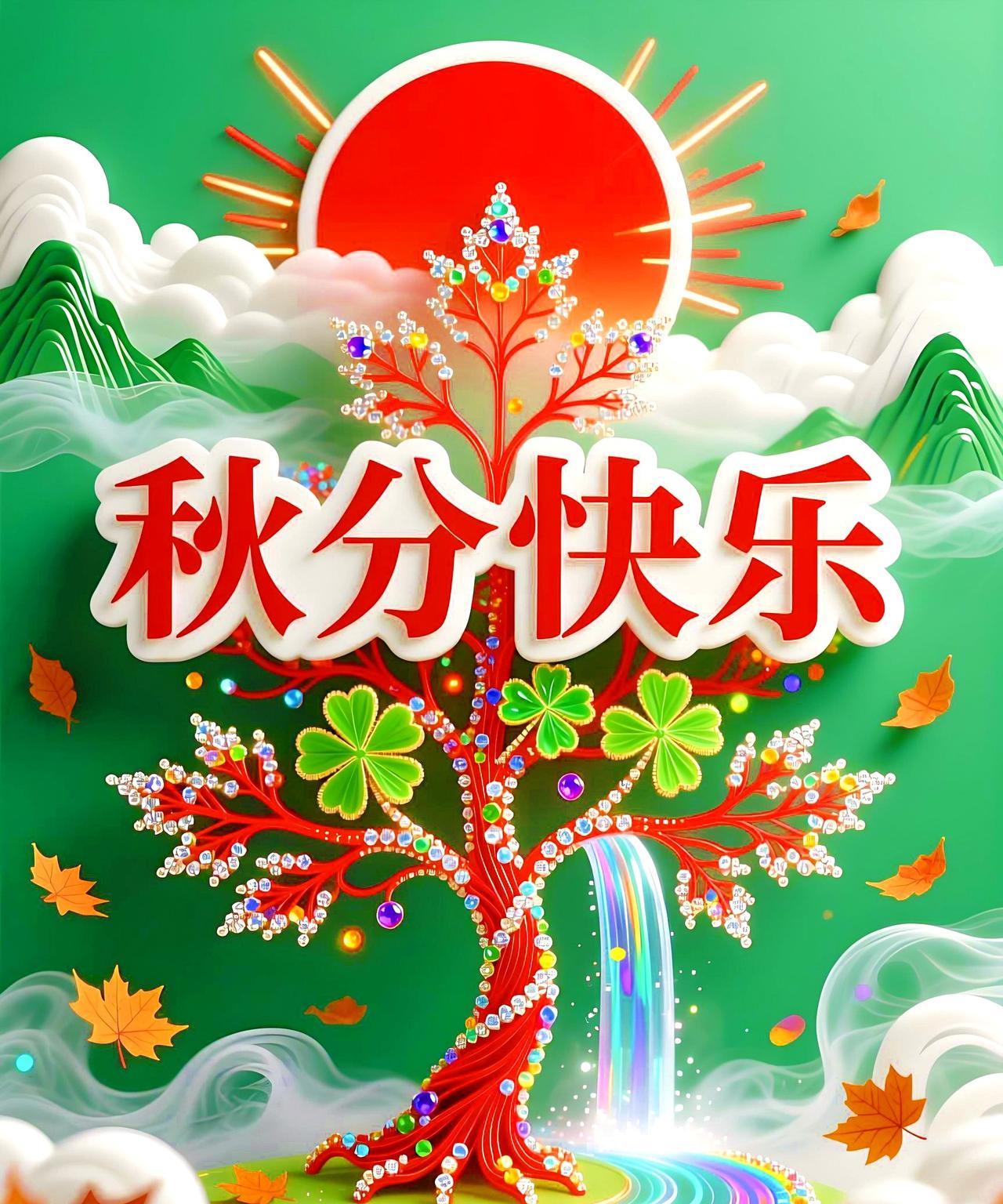 《秋分》
昼夜均分天转凉，
金风送爽拂穹苍。
云轻雁阵排霄汉，
露润枫林染晓霜。