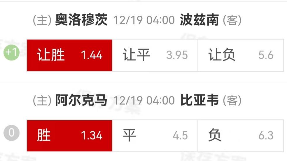 {一脚球}竞彩推荐：奥洛穆茨VS波兹南莱赫+阿尔克马尔VS比亚韦斯托克