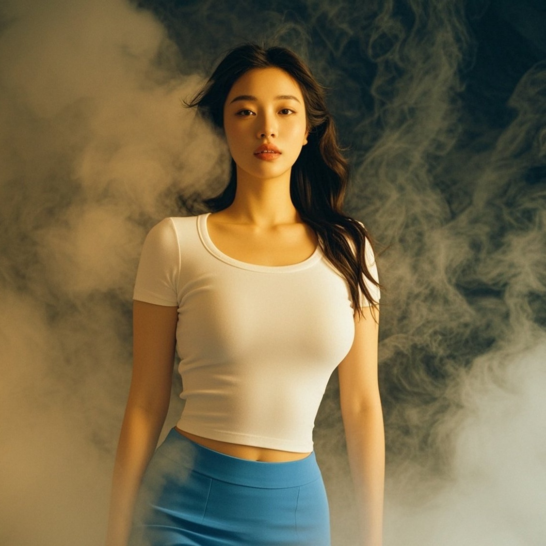 真丝紧身衣下的诱惑，大胸美女氛围感拉满
