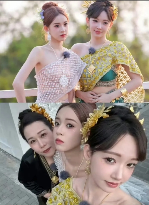 不得不感叹，这基因彩票中得实在太让人羡慕，程潇一家无论走到哪儿，都是吸睛的存在，