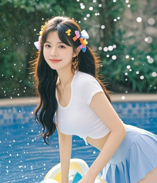 热泉蒸腾云鬓湿 娇躯曲线更显迷人