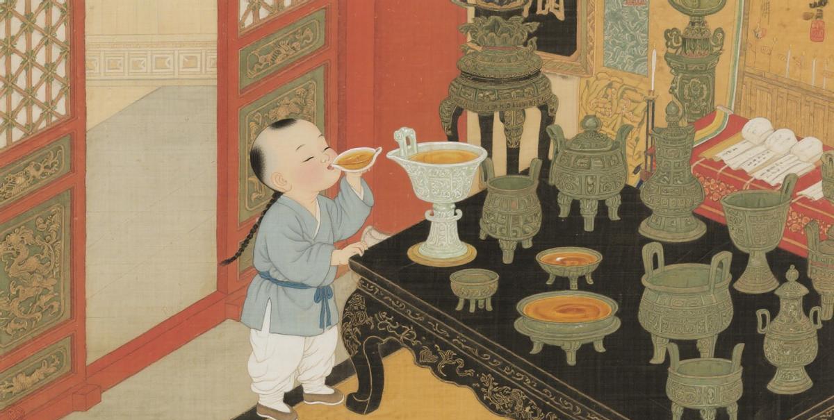 醉倒在祖宗牌位前，抱着牌位喊 “大哥”
如今熊孩子偷喝老爸的酒不算新鲜，古代皇孙