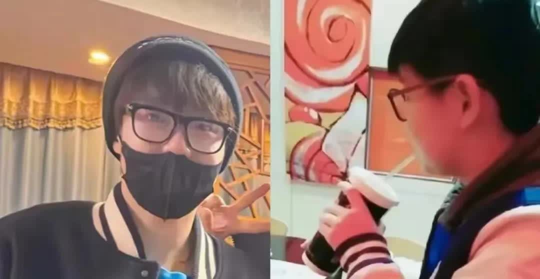 要他换件衣服真这样带着豆包出门，再给她戴个口罩戴个帽子，一人一副眼镜戴着，跟俩街