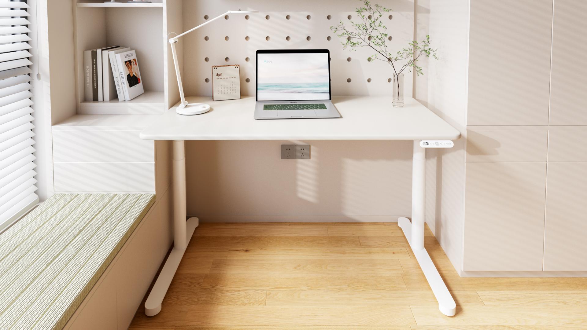 爱琳智能升降桌 A1 奶油白评测：F4 星级无醛 + 双电机，1200X700mm 小户型护脊优选