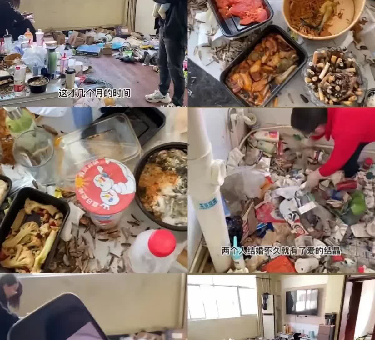 这样的女人谁娶谁倒霉！
男子出差半年，
临时请假回家，
发现家中脏乱差，
