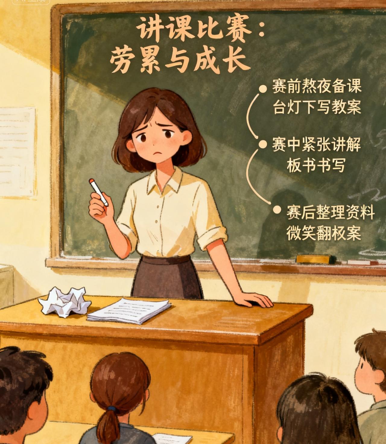参加一次优质课评选，几乎蜕一层皮，一位骨干教师深有感触地说。
小王老师参加了一次