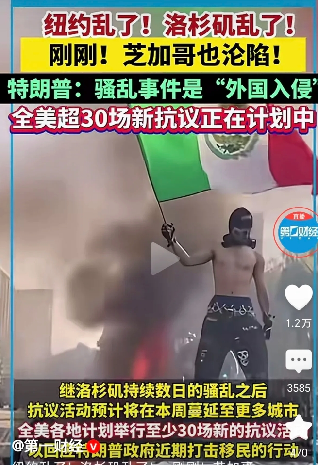 暴动举着墨西哥国旗，再加民主党的背后有序组织，大量的赞助经费和蒙面专业记者的推波