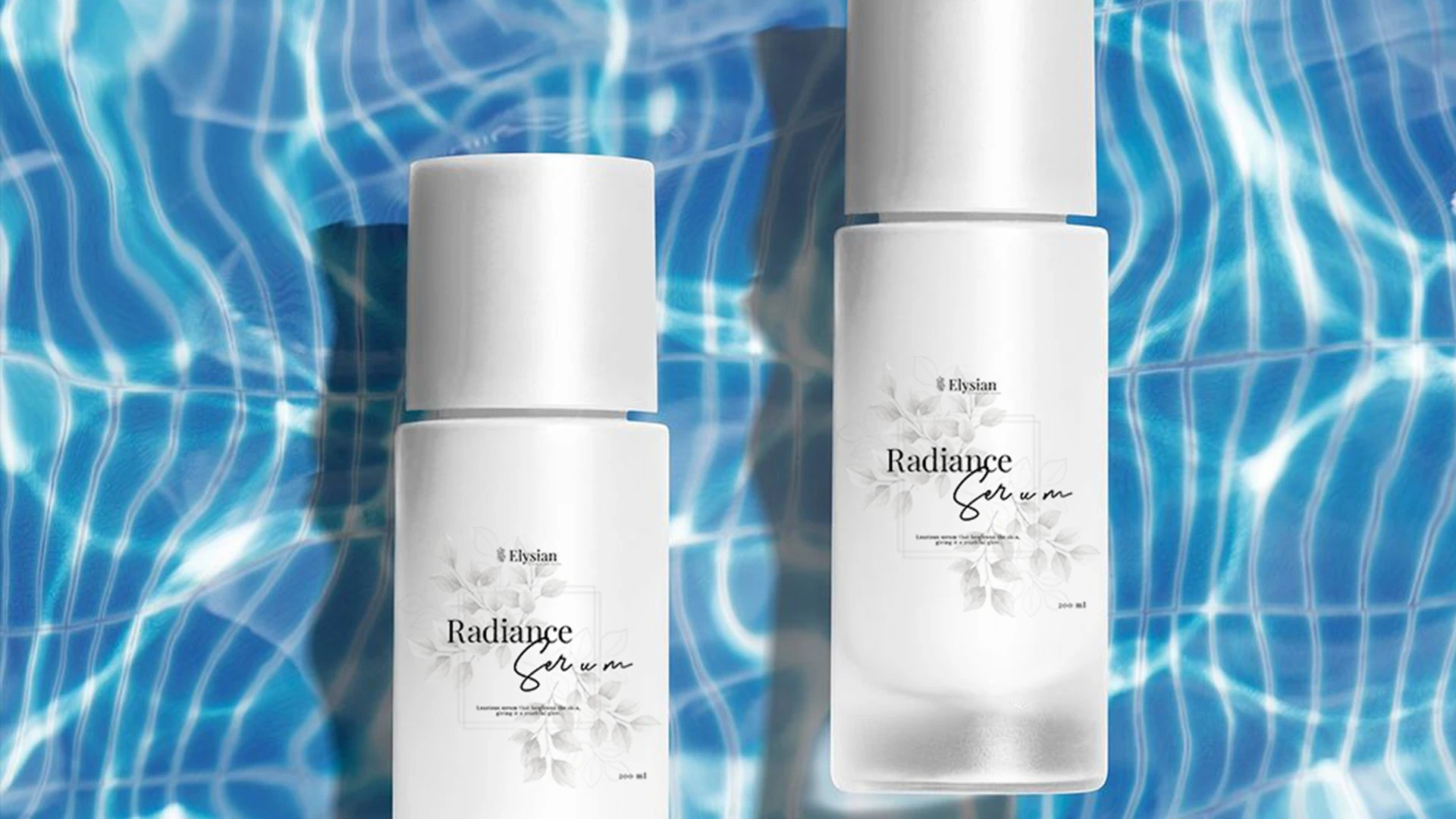 以纯白为基底，自然手绘风格描画出护肤品包装优雅的视觉美感