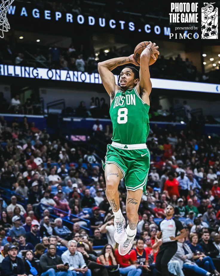 NBA常规赛，凯尔特人122-90击败鹈鹕。
赛后凯尔特人官媒更新了X，晒出了约