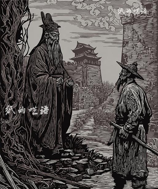 齐桓公巡游，经过郭国故都的残旧废墟，问经过的农夫：这是什么地方？
农夫说：郭国的