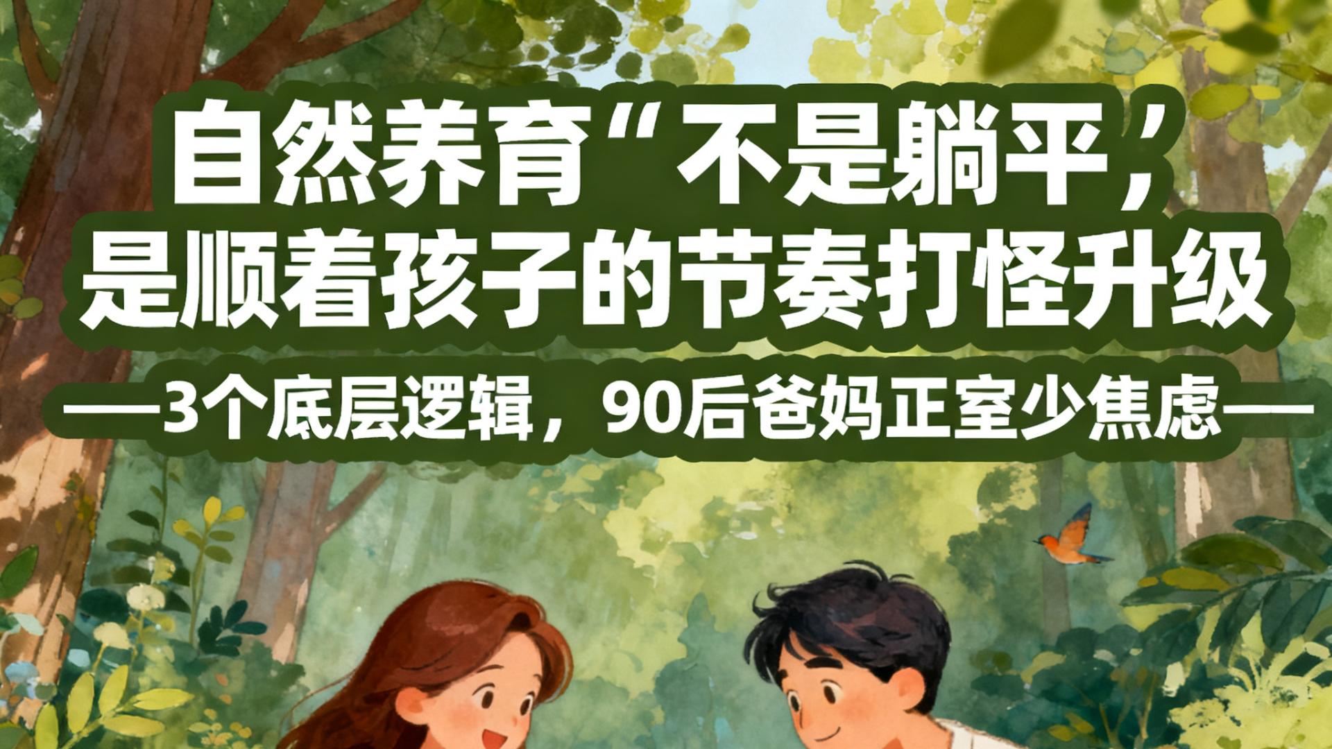 “自然养育”不是躺平，是顺着孩子的节奏打怪升级——3个底层逻辑，90后爸妈照做少焦虑