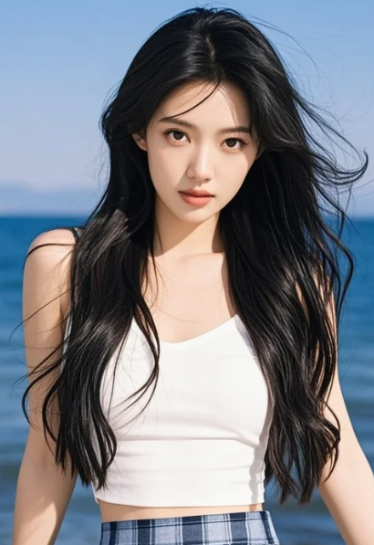 小姐姐静静站着，美得像一幅会呼吸的油画！