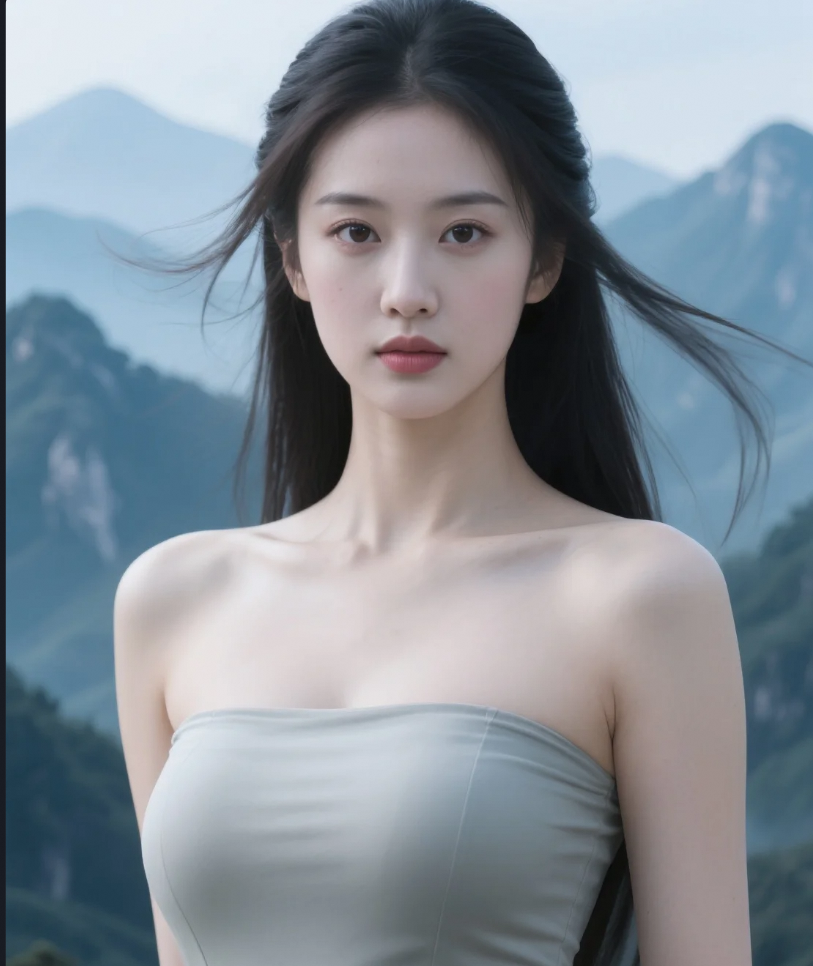 雾气在她身边萦绕，她的身影如梦如幻