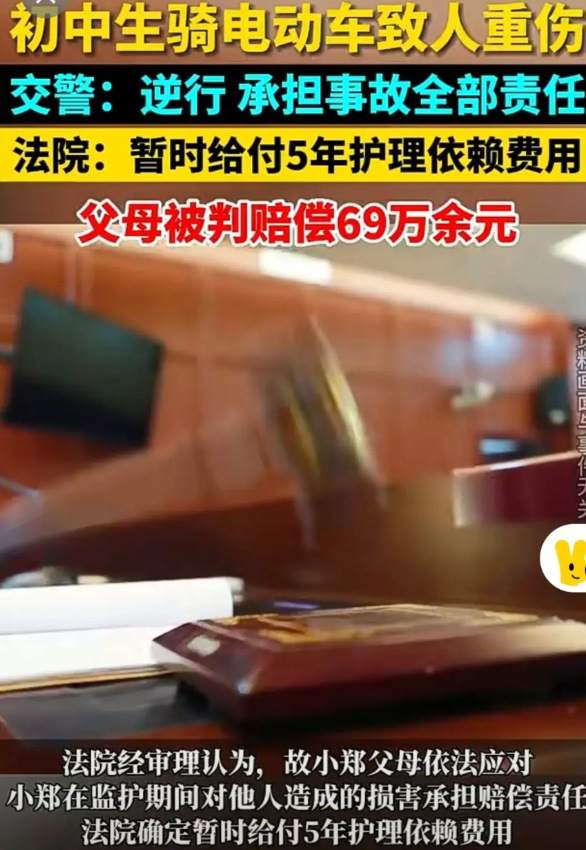 真坑爹！熊孩子骑电动车撞人致重伤，父母被判赔偿近70万
   近日，湖北安陆。李