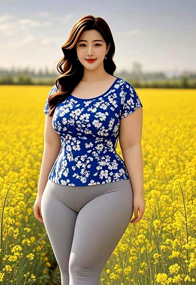 网红们又开始卷了。这次的战场，是油菜花田。

一位女士，笑容灿烂，裙摆飘飘，